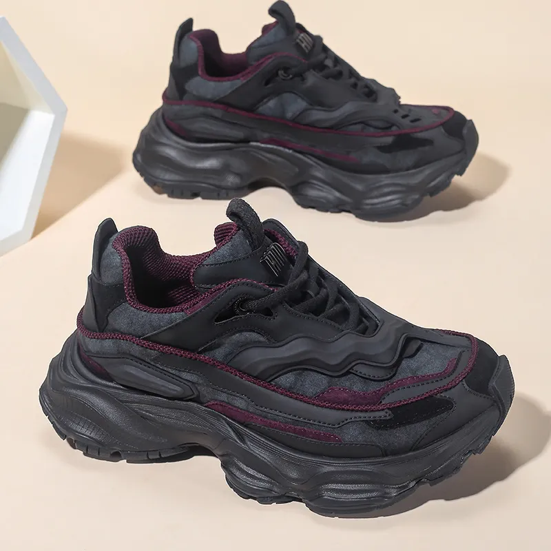 Ruomini Slip Resistant Height Increasing Low Top Chunky Sneakers Men's-2