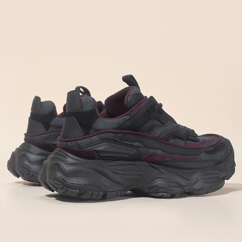 Ruomini Slip Resistant Height Increasing Low Top Chunky Sneakers Men's-4