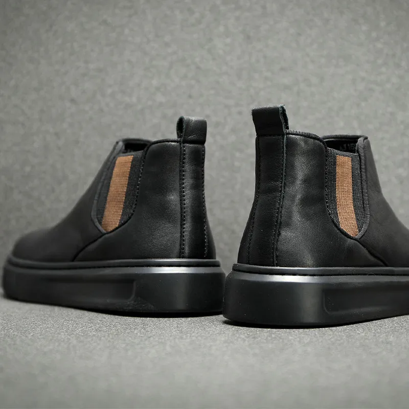 Ruomini Short Chelsea Boots Men's Black-4