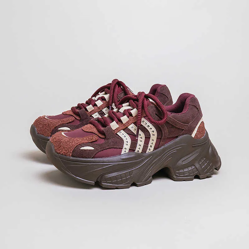 Ruomini Anti-Slip And Wear-Resistant Lightweight Height Increasing Low-Top Chunky Sneakers Women's-1
