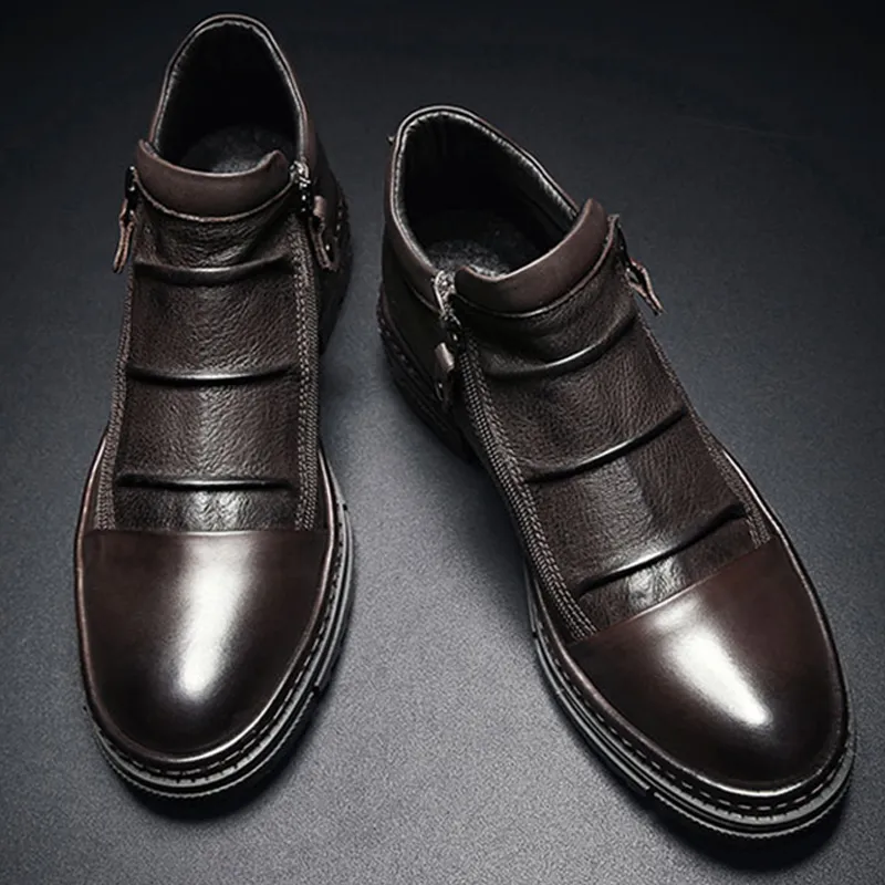 Ruomini Ankle Boots Men Black, Brown-9