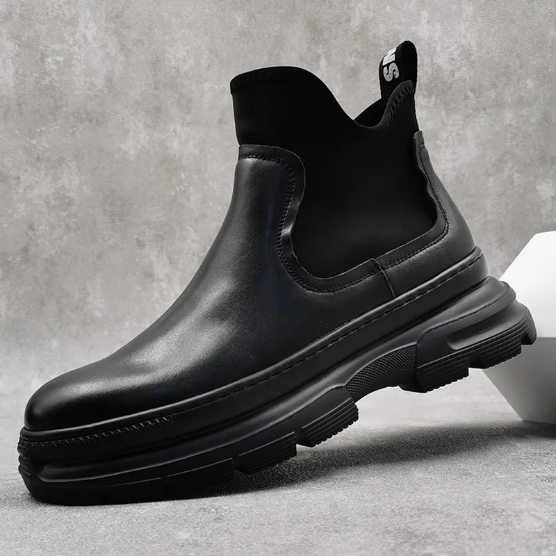 Ruomini Short Chelsea Boots Men's Black-1