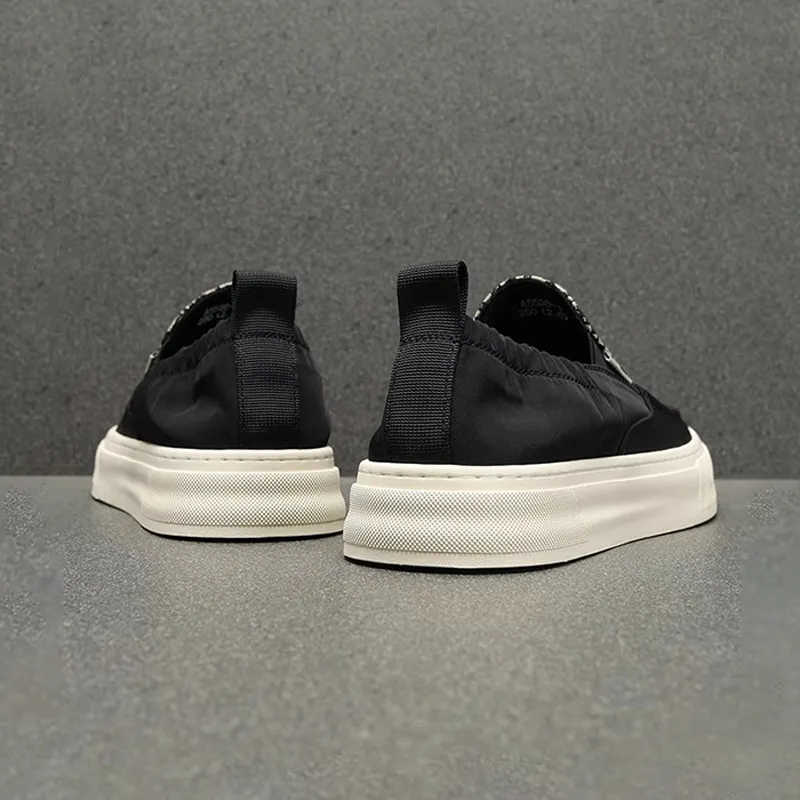Ruomini Breathable Low Top Skateboard Shoes Men's Black-5