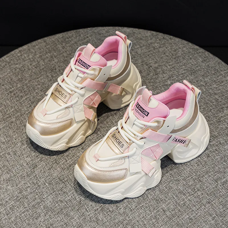 Ruomini Anti Slip And Wear Resistant Height Increasing Low Top Chunky Sneakers Women's-1