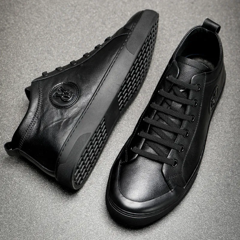 Ruomini High-Top Skateboard Shoes Men's Black-3