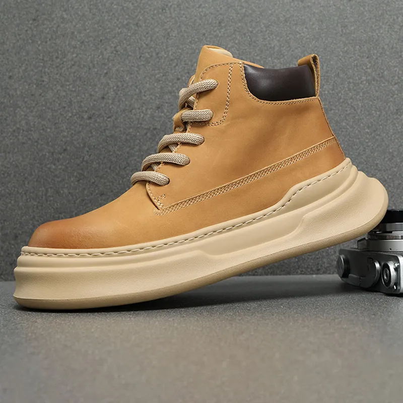 Ruomini Short Martin Boot Platform Men's-1