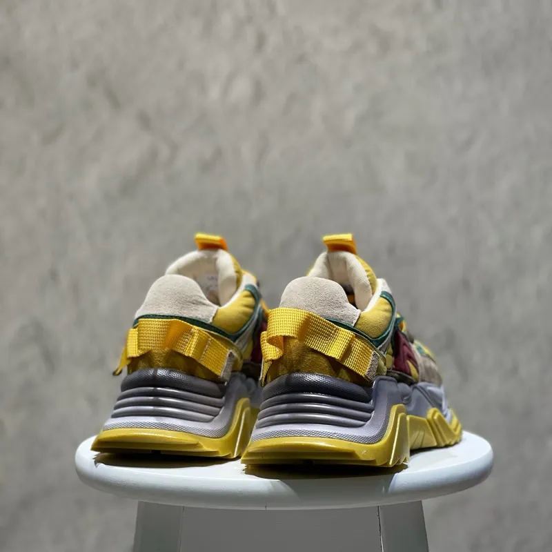 Ruomini Height Increasing Low Top Chunky Sneakers Women's Yellow-3