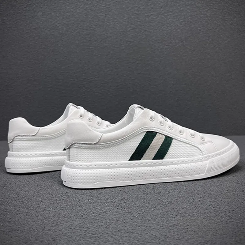 Ruomini Low Top Skateboard Shoes Men's White-3