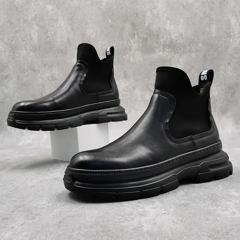Ruomini Short Chelsea Boots Men's Black-2