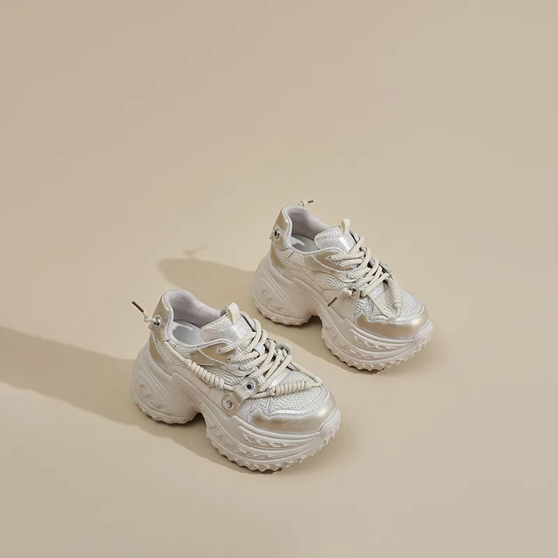 Ruomini Anti Slip And Wear Resistant Height Increasing Low Top Chunky Sneakers Women's-9