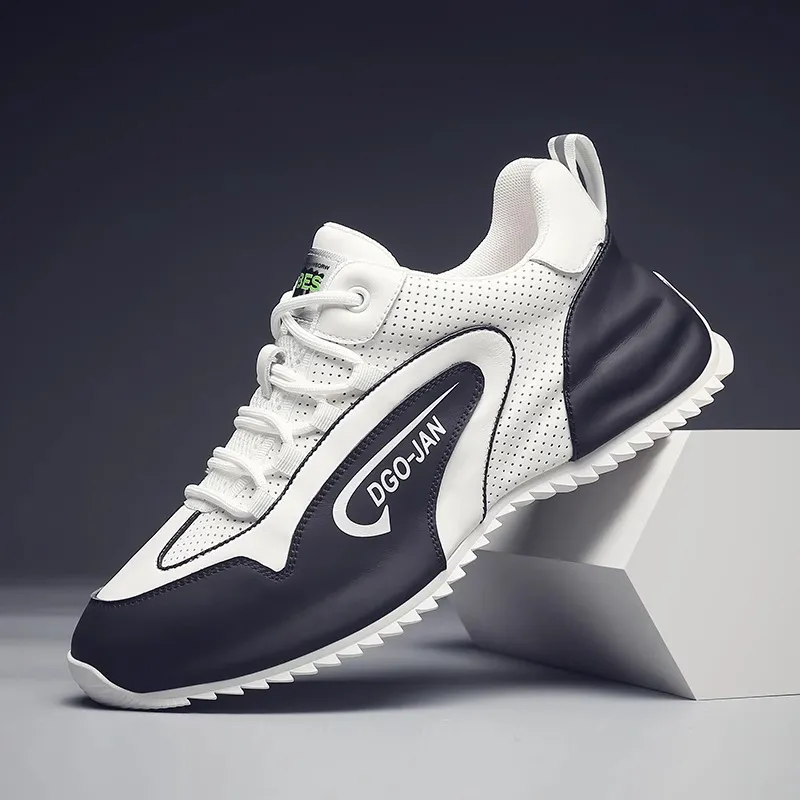 Ruomini Breathable Low Top Casual Shoes Men's White Black-2