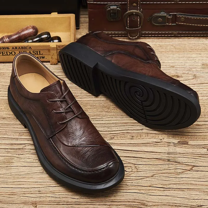 Ruomini Dress Shoes Men Low Top Brown, Black-2