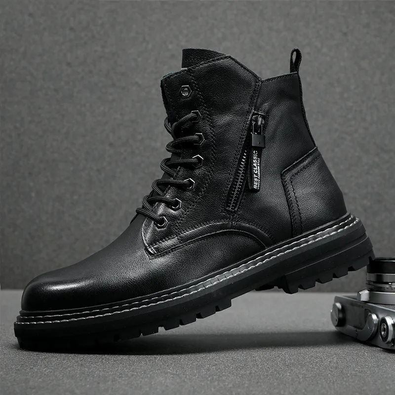 Ruomini Crew Martin Boot Low Heel Men's-2