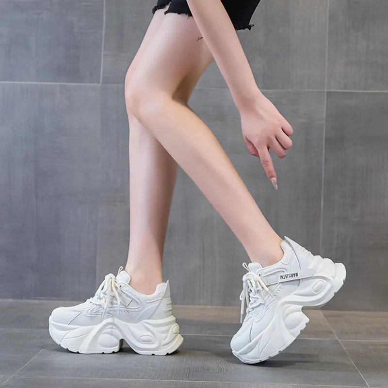 Ruomini Anti Slip And Wear Resistant Height Increasing Low Top Chunky Sneakers Women's-5