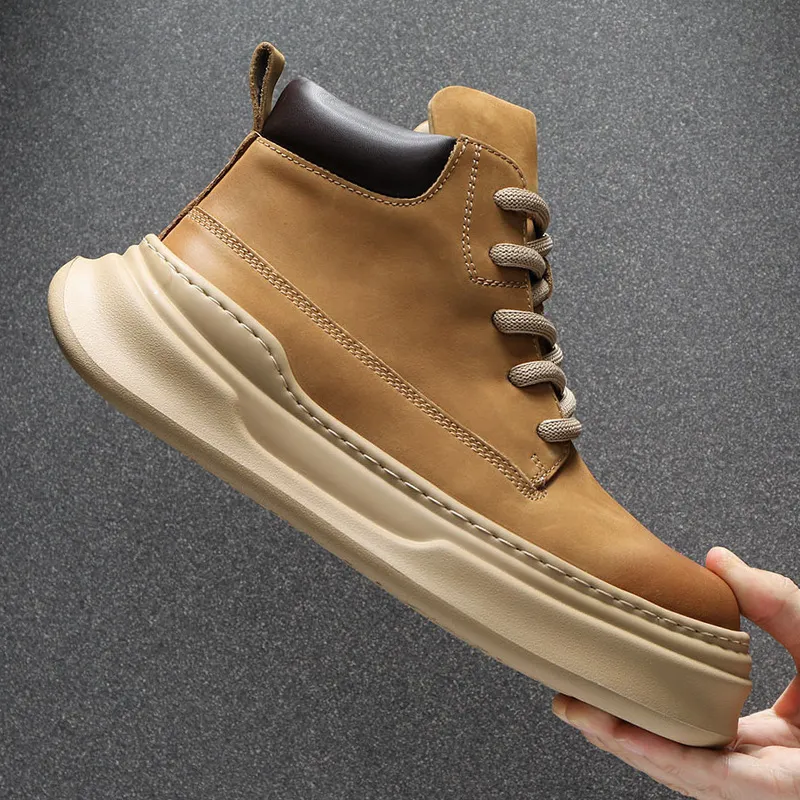Ruomini Short Martin Boot Platform Men's-2