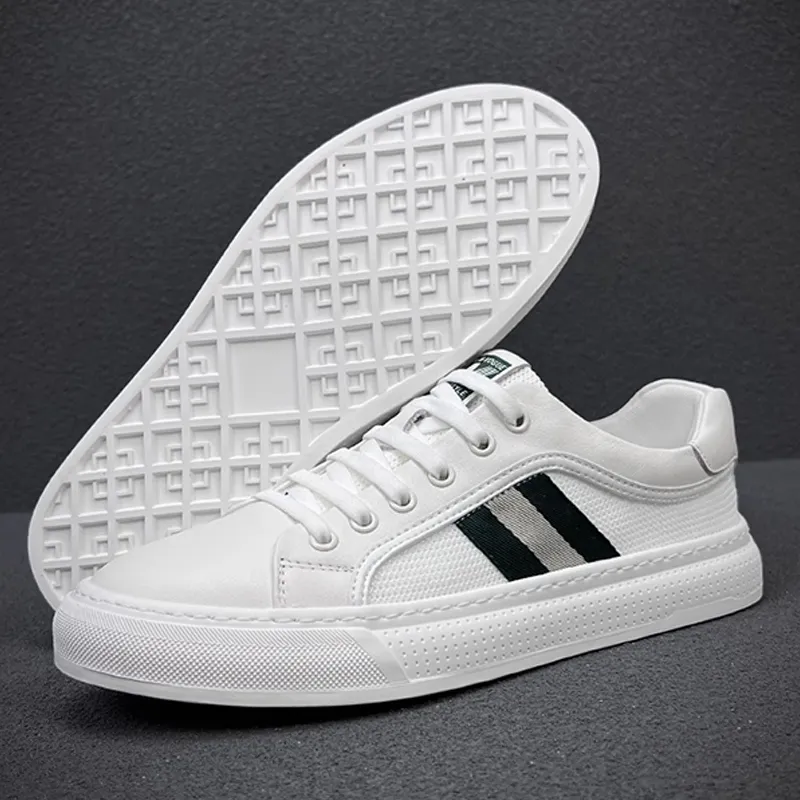 Ruomini Low Top Skateboard Shoes Men's White-5