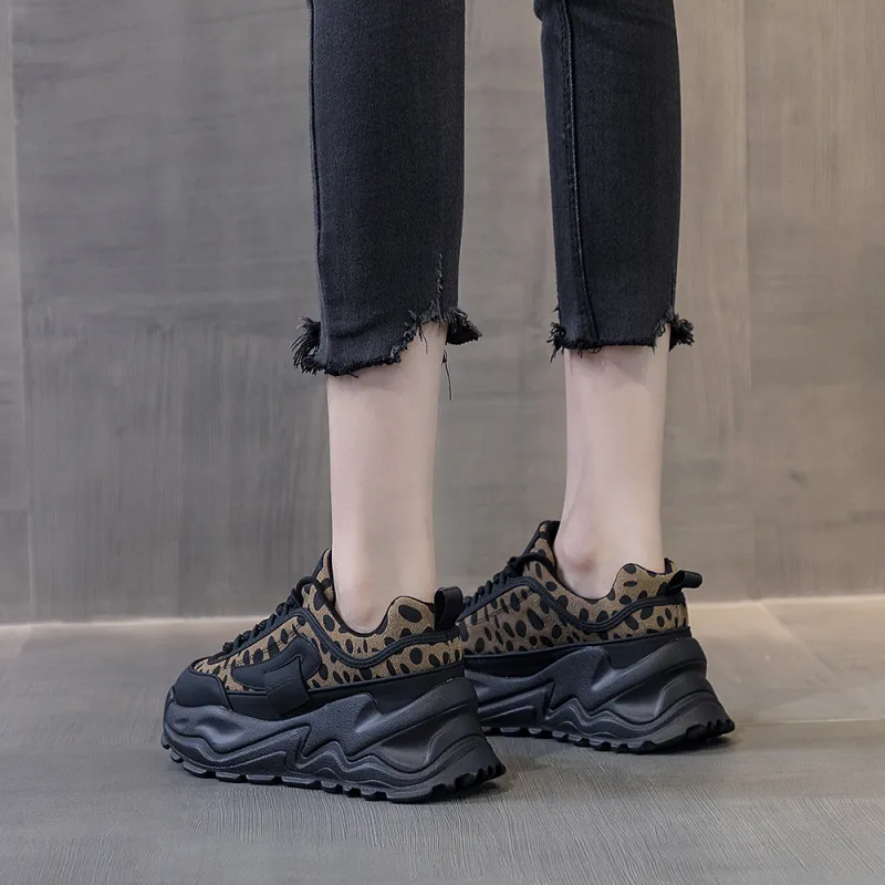 Ruomini Height Increasing Low Top Chunky Sneakers Women's-4