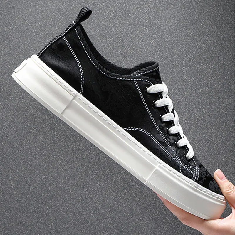 Ruomini Low-Top Canvas Shoes Men's Black-3