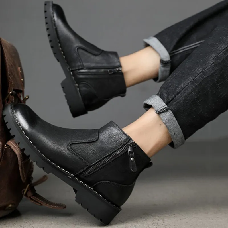 Ruomini Ankle Boots Men Brown, Black-8