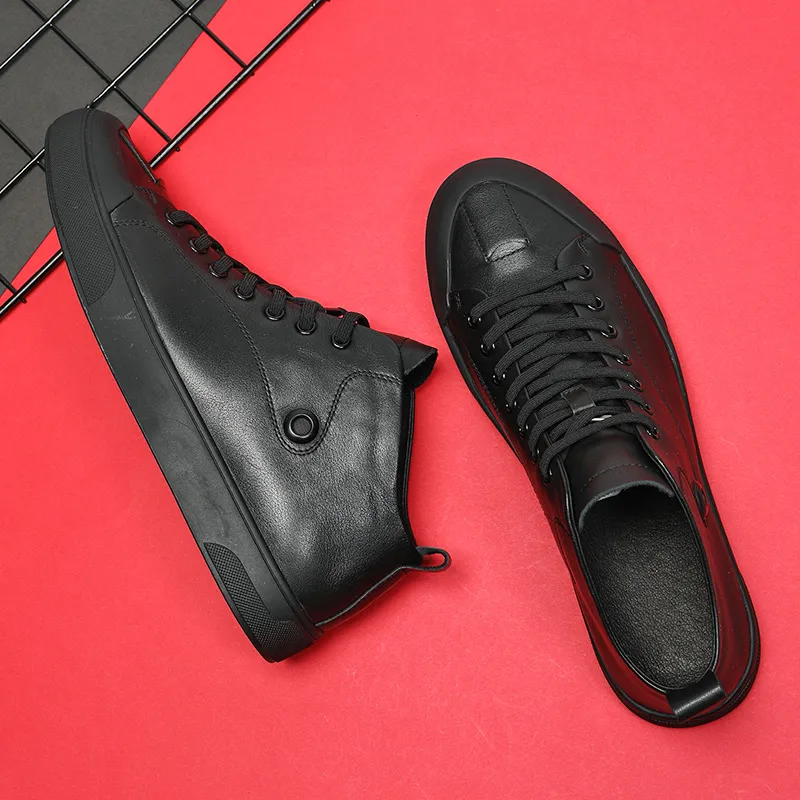 Ruomini High-Top Skateboard Shoes Men's Black-1