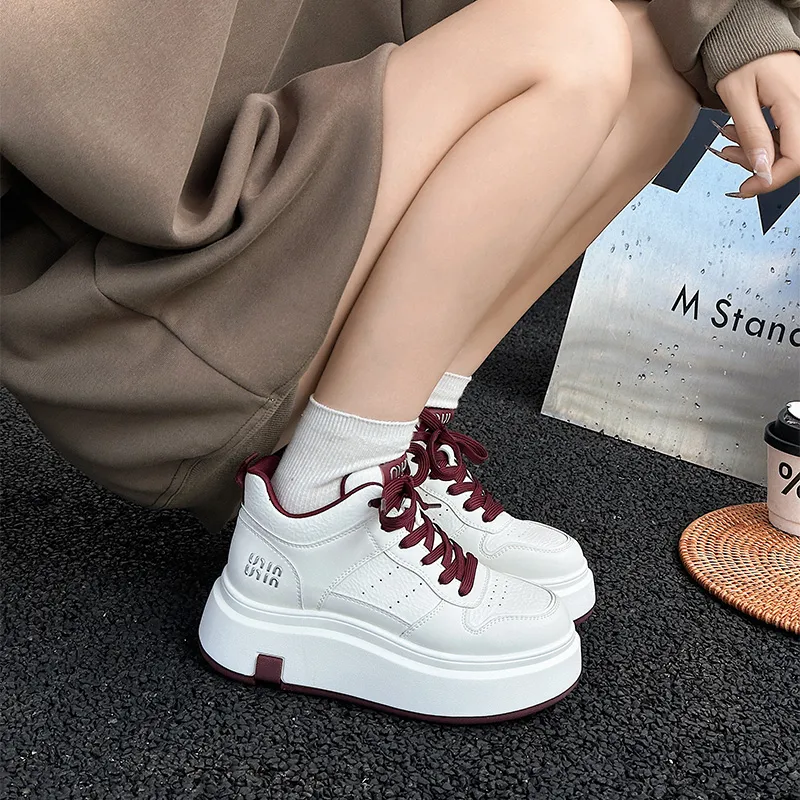 Ruomini Anti-Slip And Wear-Resistant Height Increasing Low-Top Skateboard Shoes Women's-3