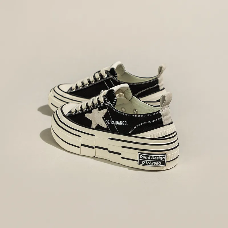 Ruomini Lightweight Height Increasing Low-Top Canvas Shoes Women's-1