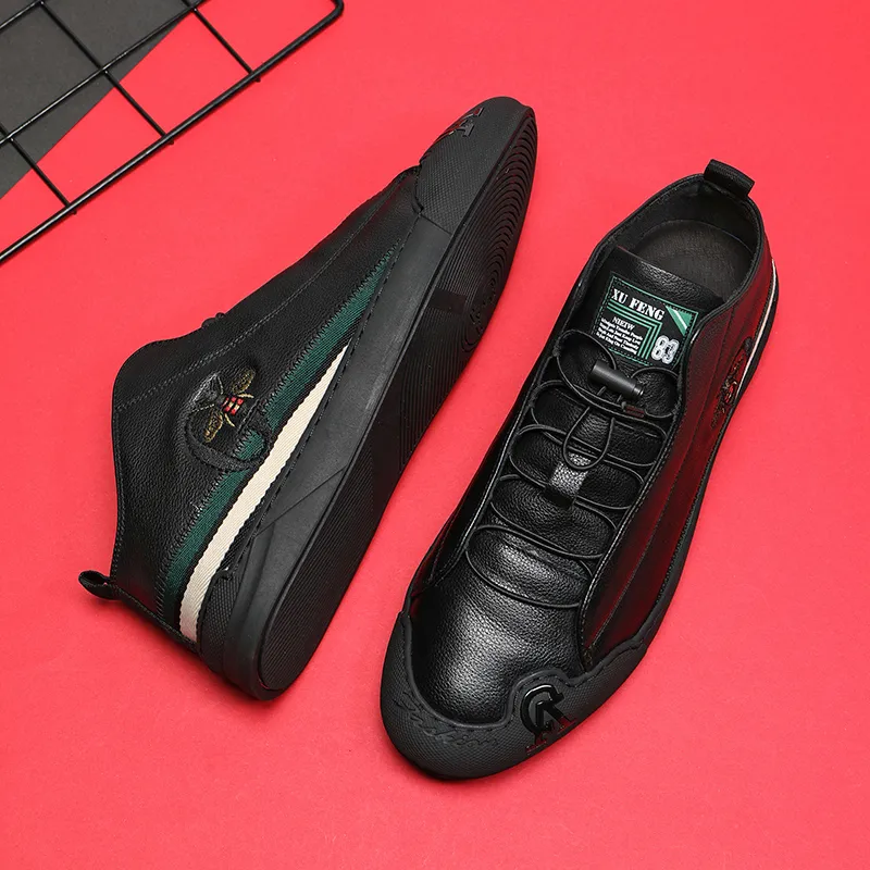 Ruomini Low Top Skateboard Shoes Men's Black-4