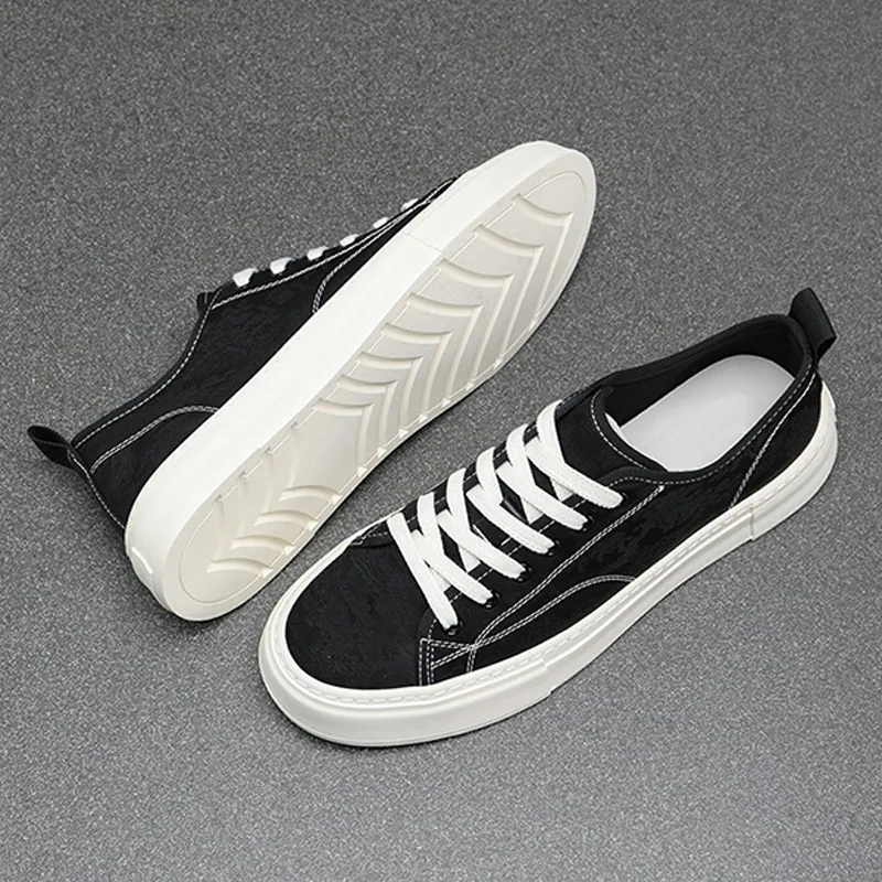 Ruomini Low-Top Canvas Shoes Men's Black-2