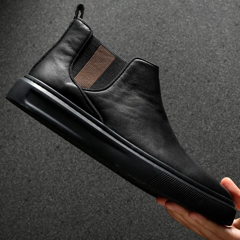 Ruomini Short Chelsea Boots Men's Black-1
