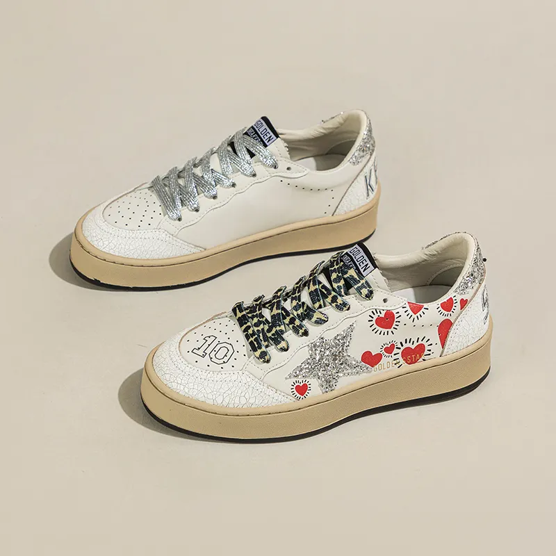 Ruomini Low Top Skateboard Shoes Women's Silver Tail-6