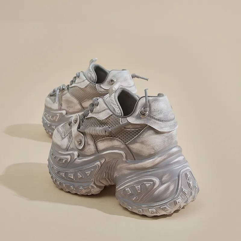 Ruomini Anti Slip And Wear Resistant Height Increasing Low Top Chunky Sneakers Women's-4