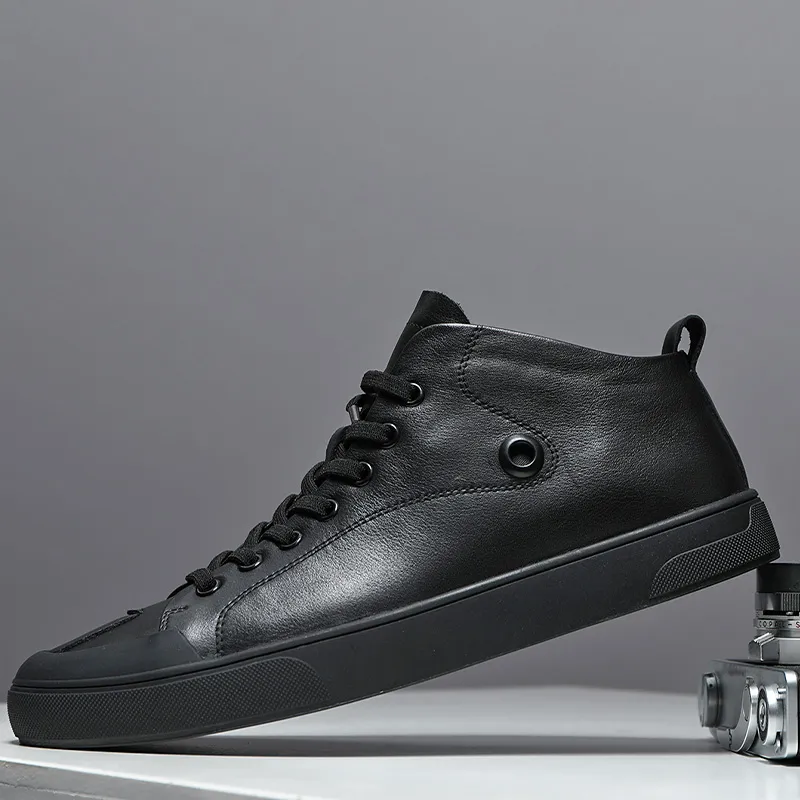 Ruomini High-Top Skateboard Shoes Men's Black-2