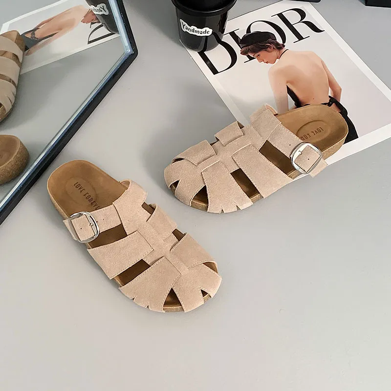 BARDILEV Rhinestone Cuffed Abrasion Resistant Slip Resistant Closed Toe Slippers Women's-3