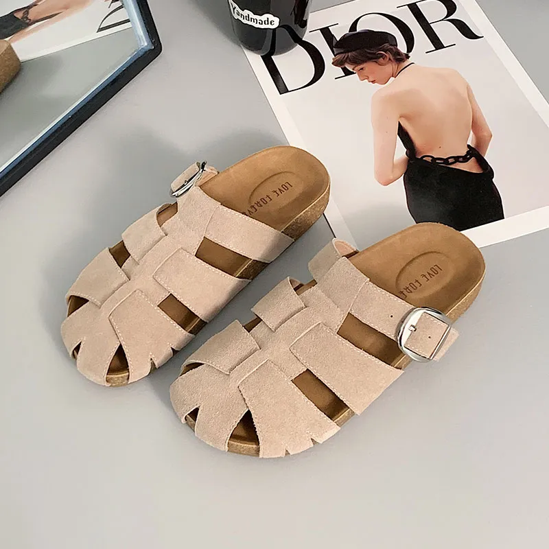 BARDILEV Rhinestone Cuffed Abrasion Resistant Slip Resistant Closed Toe Slippers Women's-2