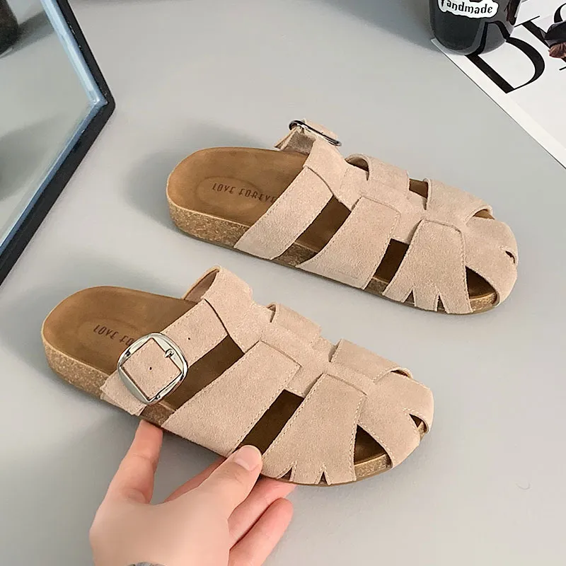BARDILEV Rhinestone Cuffed Abrasion Resistant Slip Resistant Closed Toe Slippers Women's-5