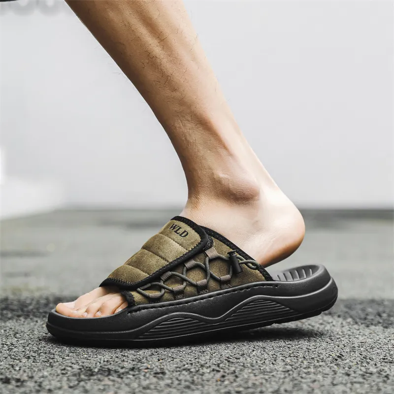 BARDILEV Slip Resistant Abrasion Resistant Slide Slippers Men's-5