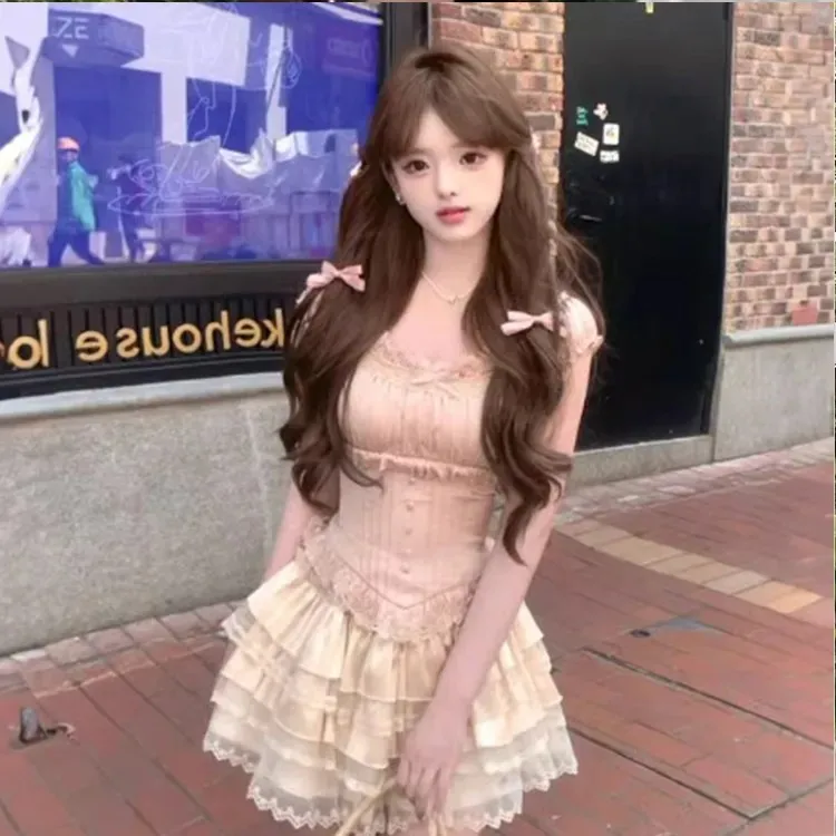 XUANSHU Two Piece Skirt Sets Women's-5