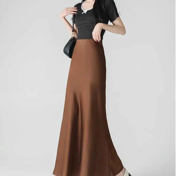 XUANSHU Casual Long Skirt Women's-11
