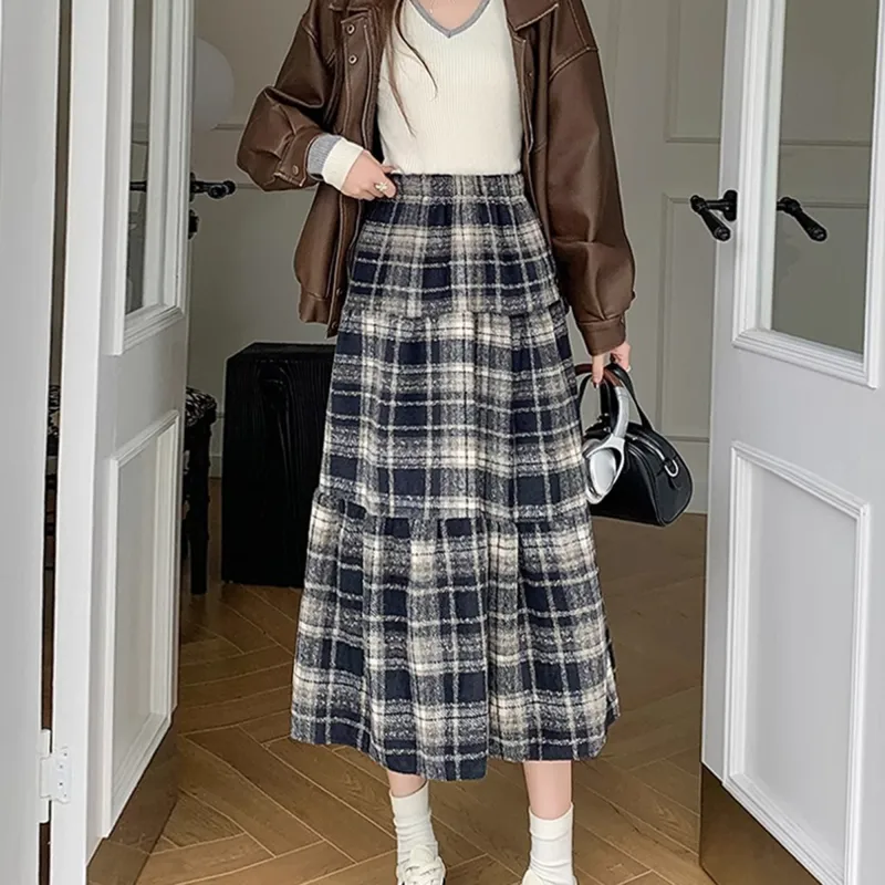 XUANSHU Casual Long Skirts Women's-12