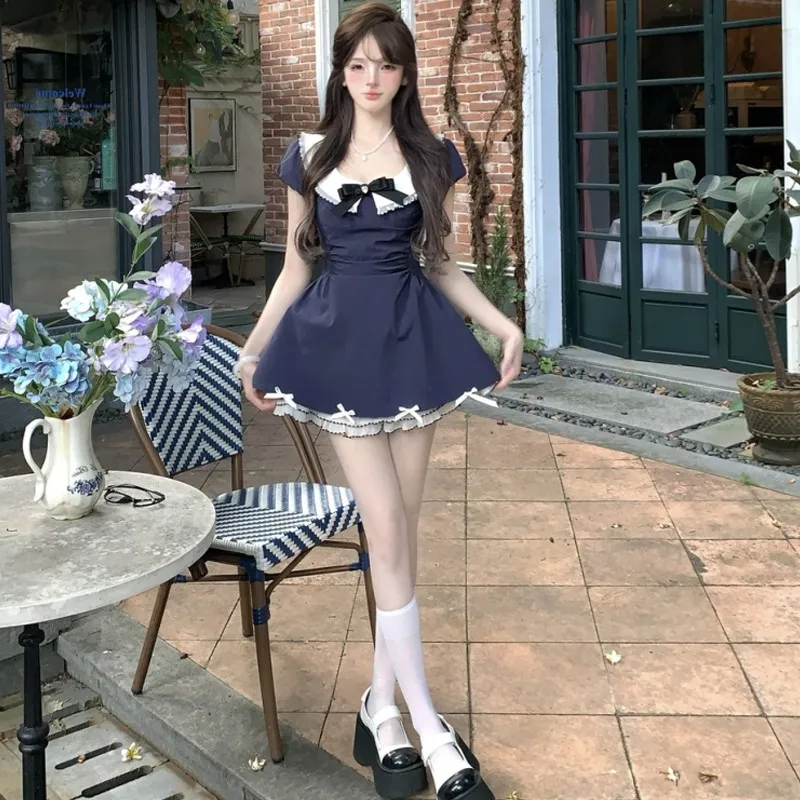 XUANSHU Short Sleeved Dress Women's-11