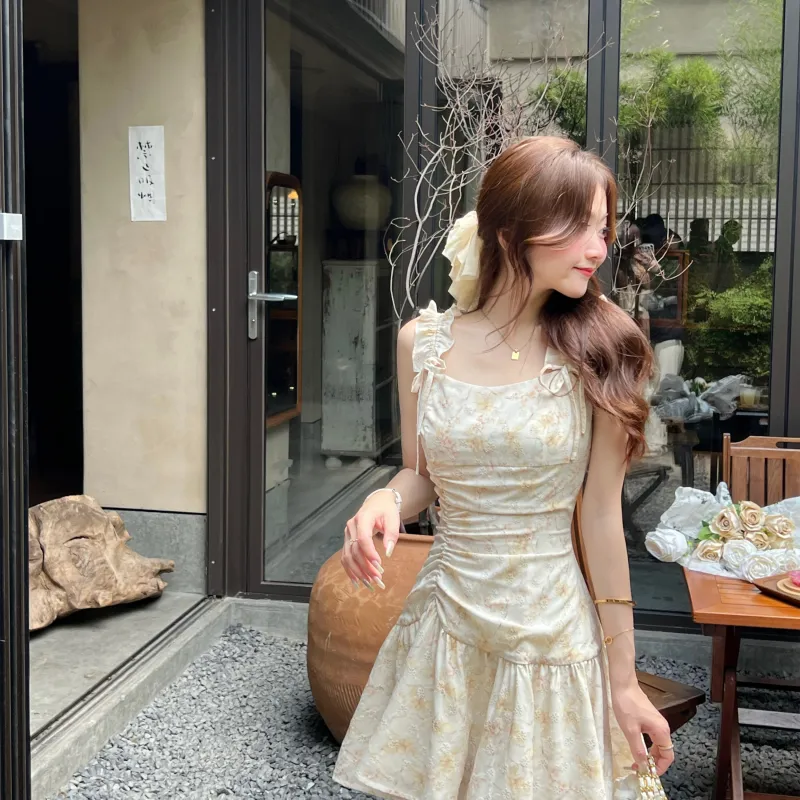 XUANSHU Slip Dress Women's Apricot-3