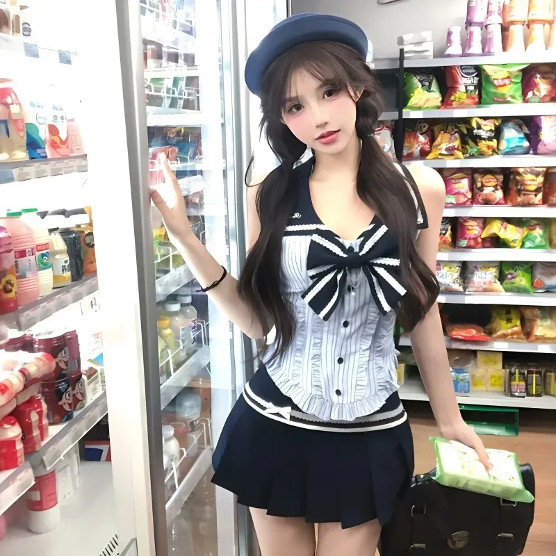 XUANSHU Two Piece Skirt Sets Women's-3