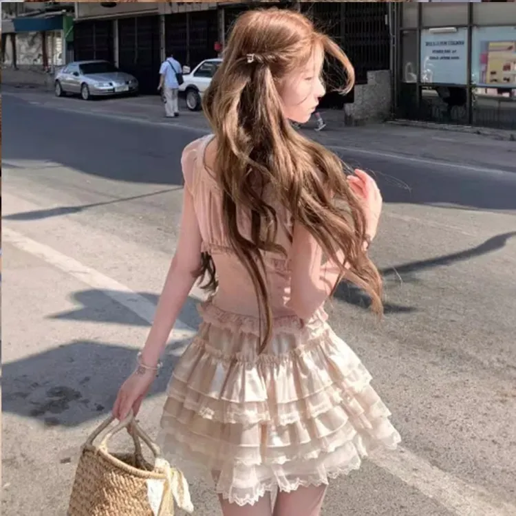 XUANSHU Two Piece Skirt Sets Women's-4