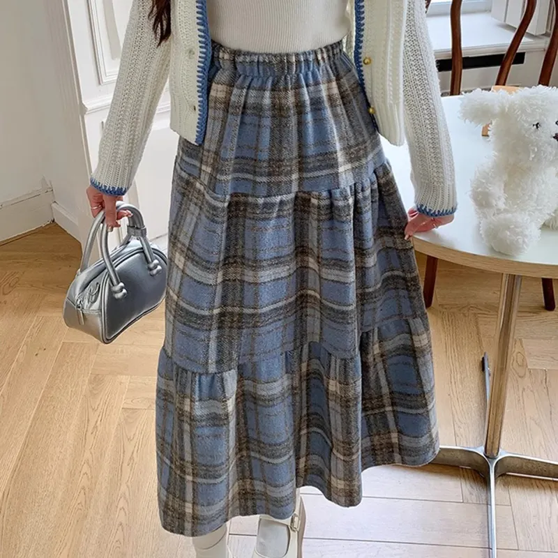 XUANSHU Casual Long Skirts Women's-16