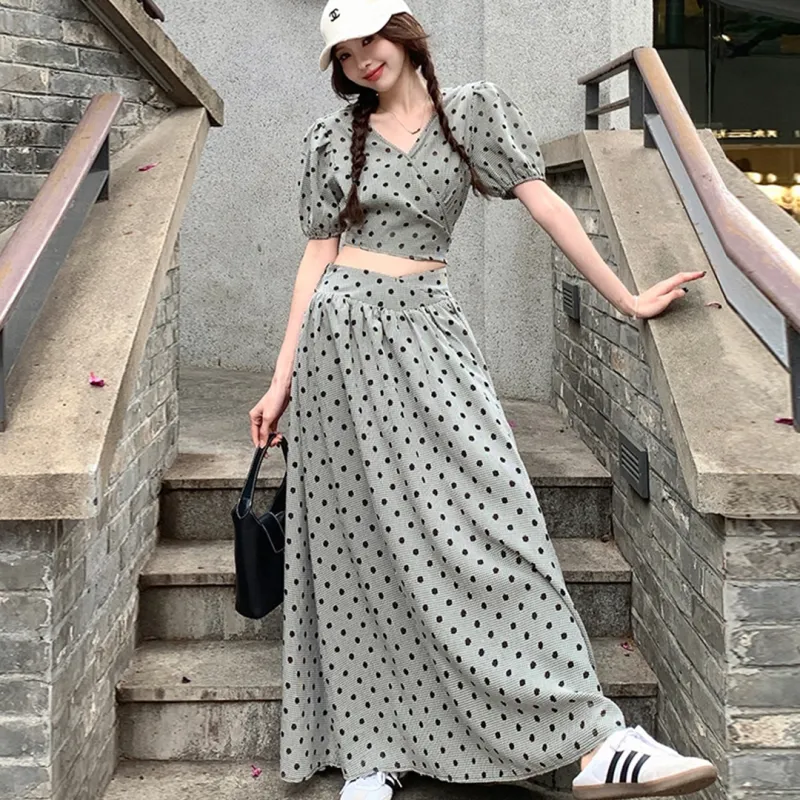 XUANSHU Two Piece Skirt Sets Women's-4