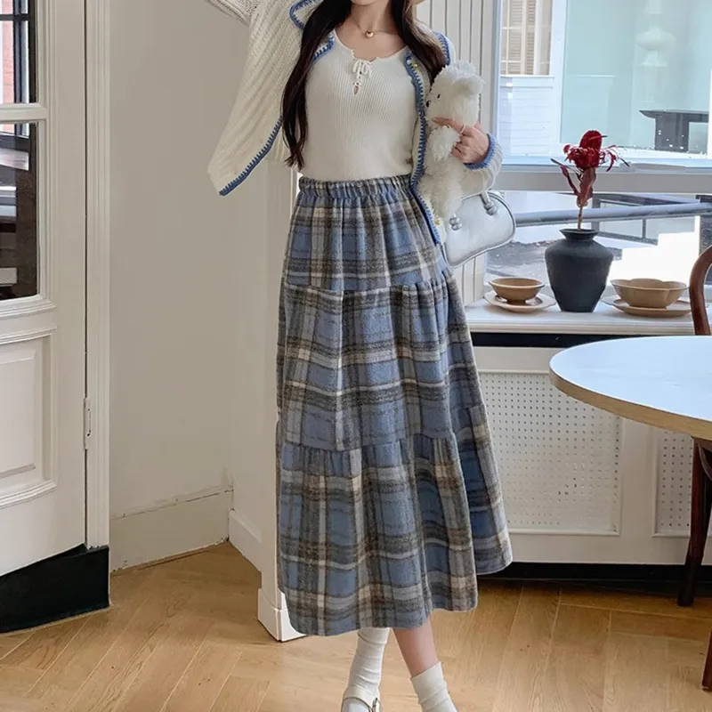 XUANSHU Casual Long Skirts Women's-14