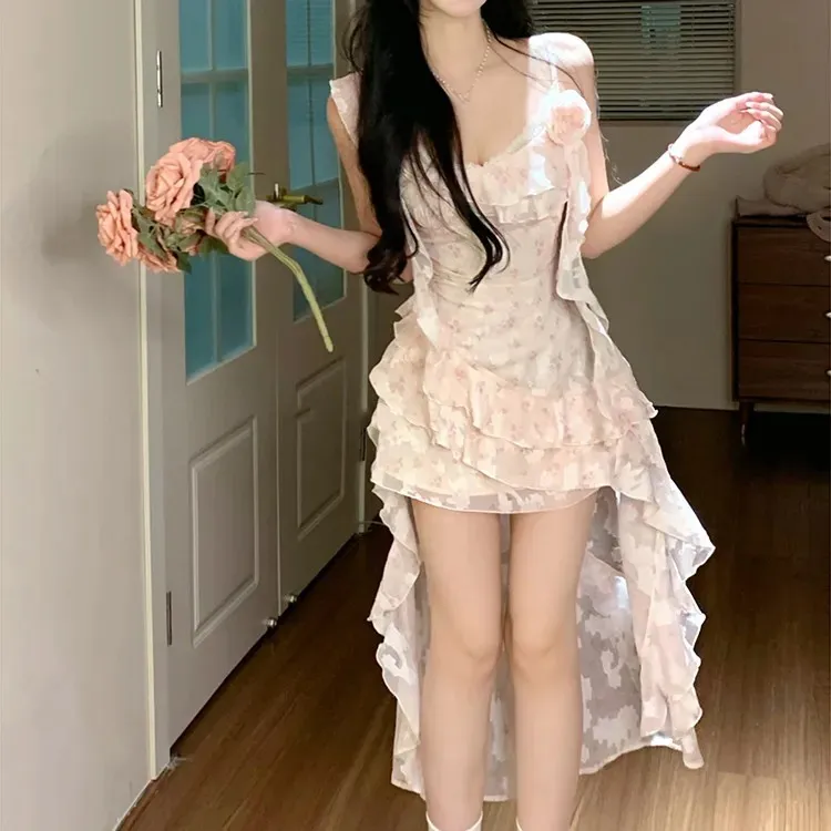 XUANSHU Slip Dresses Women's Pink-5