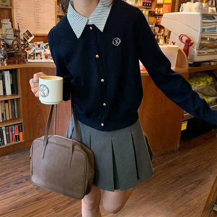 XUANSHU Knitwear Women's Dark Blue-2