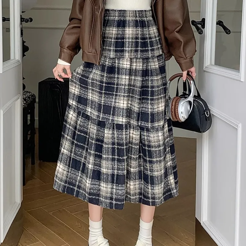 XUANSHU Casual Long Skirts Women's-11