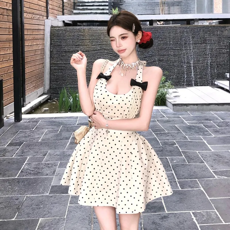 XUANSHU Slip Dresses Women's White-4
